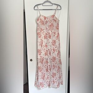 Promesa Floral Orange and White Maxi Dress